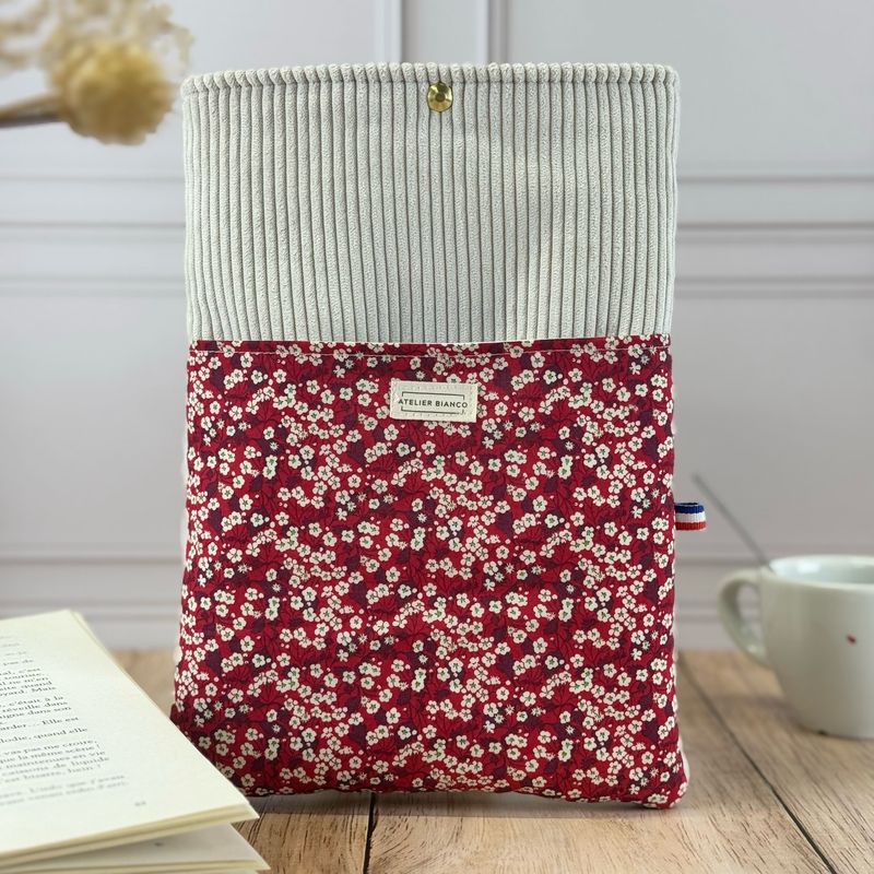Pochette à livre – Velours côtelé & coton imprimé