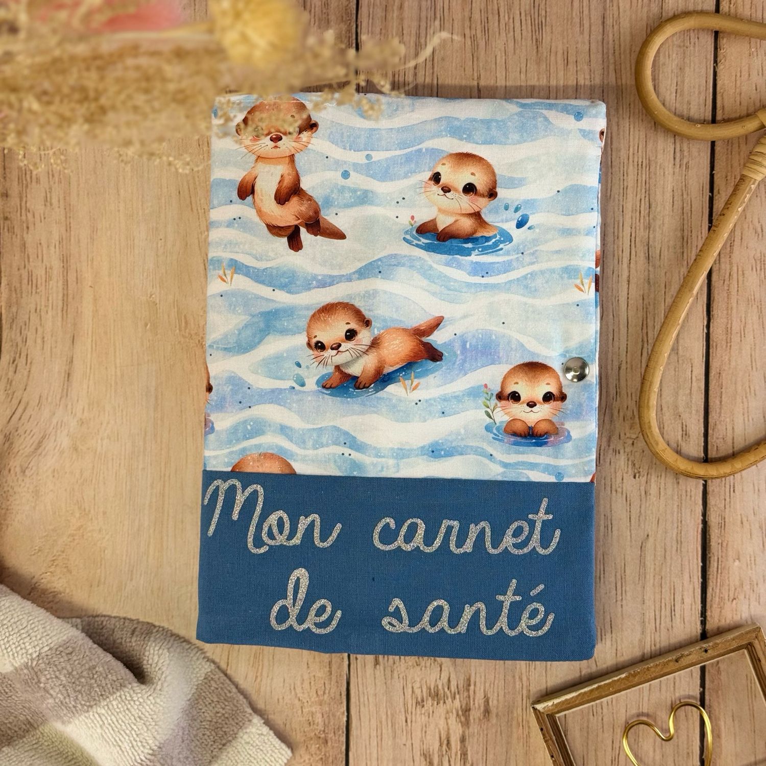 Protège carnet de santé - Motifs Loutres