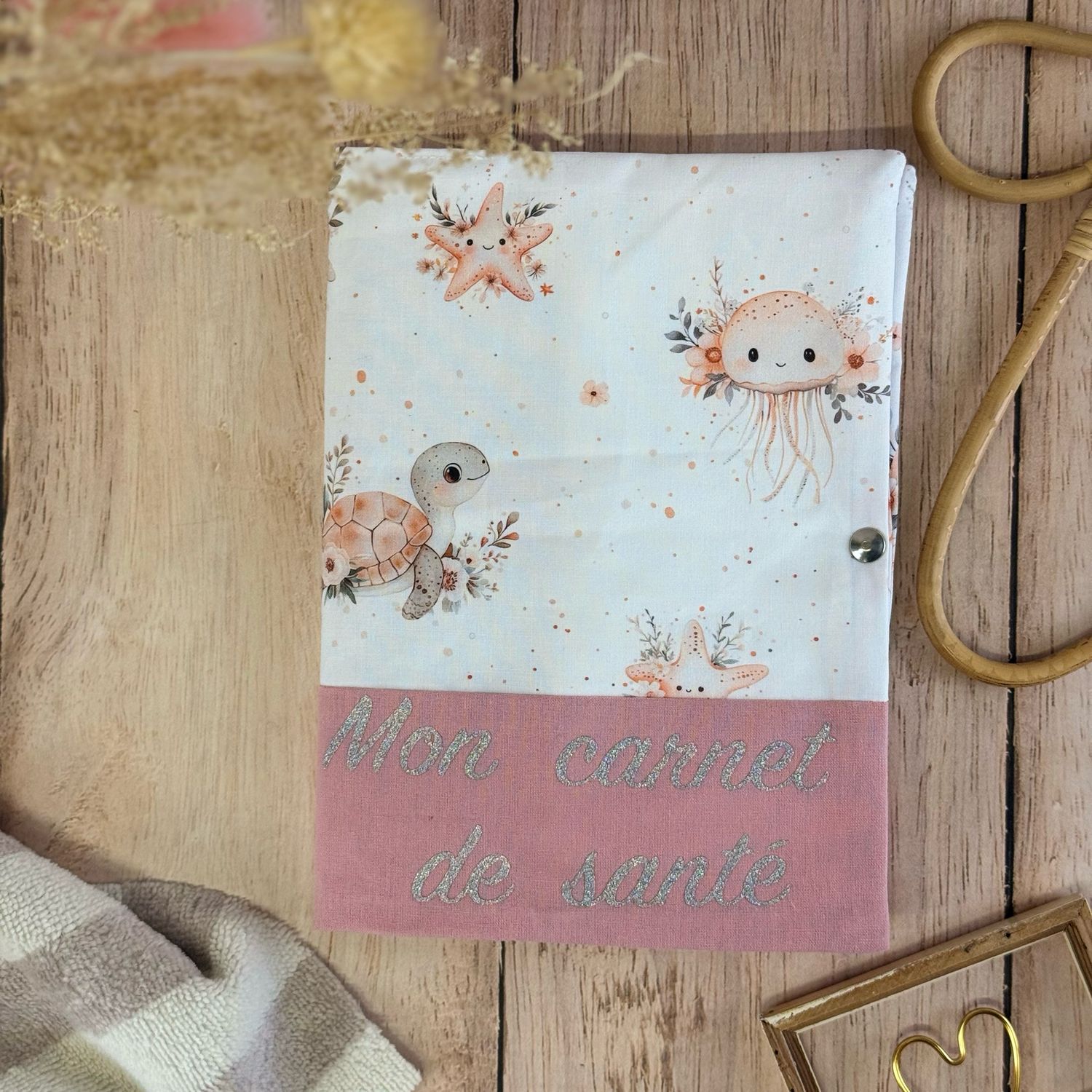 Protège carnet de santé - Motifs Océan, Tortue, Baleine, Dauphin