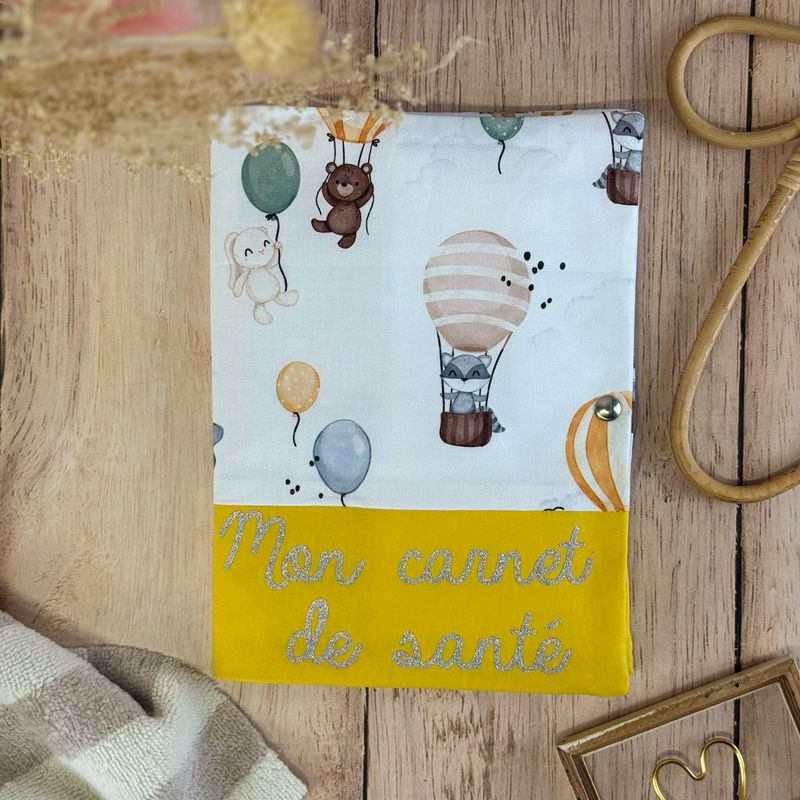 Protège carnet de santé - Motifs Avion, Animaux, Montgolfières