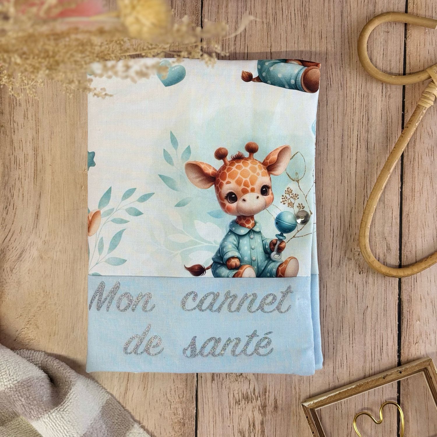 Protège carnet de santé - Motifs Girafe