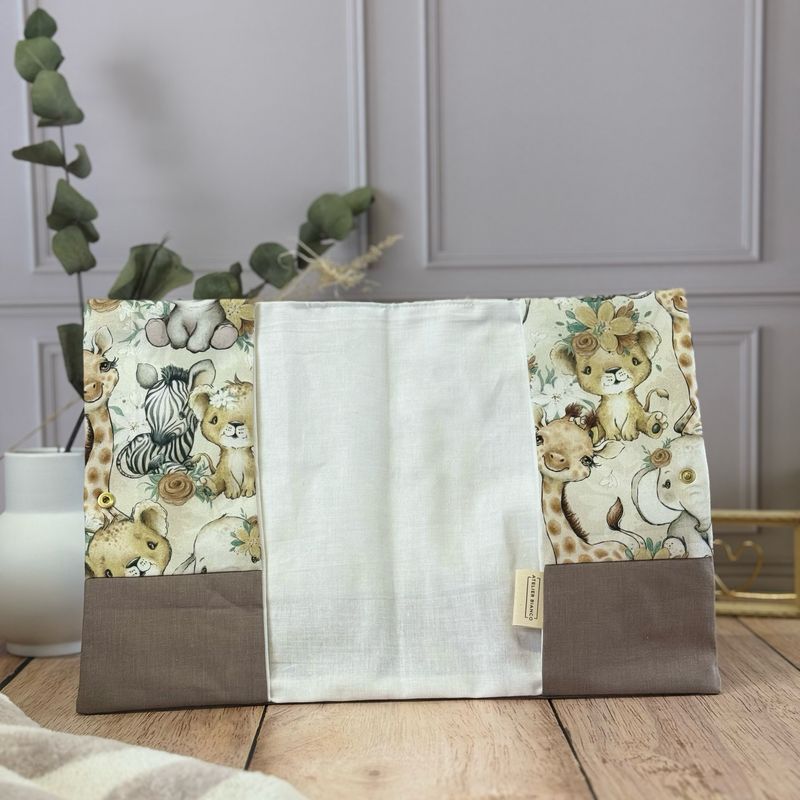 Protège carnet de santé - Motifs Savane beige fleurie