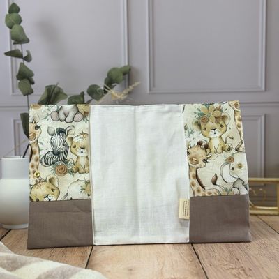 Protège carnet de santé - Motifs Savane beige fleurie