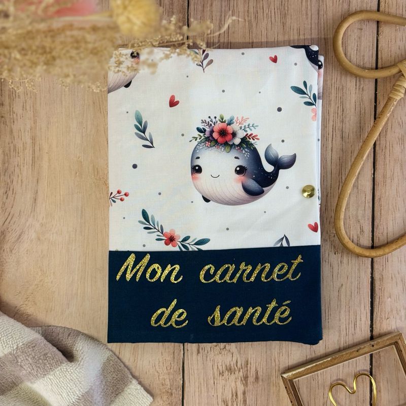 Protège carnet de santé - Motifs Baleine