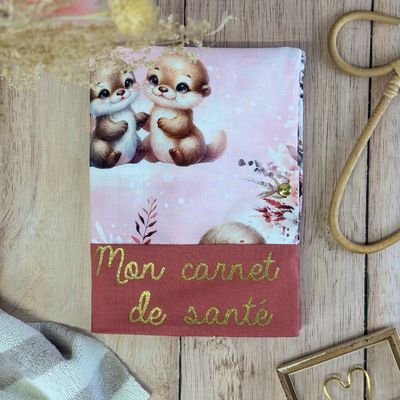 Protège carnet de santé - Motifs Loutres
