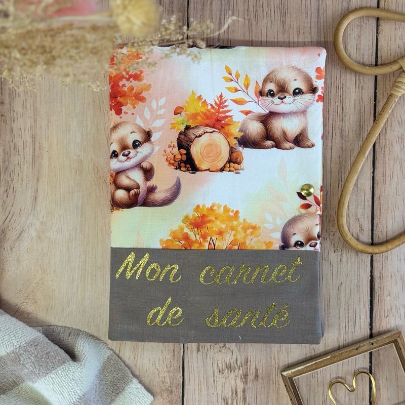Protège carnet de santé - Motifs Loutres