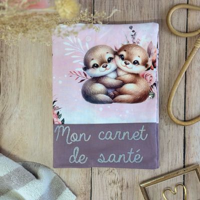 Protège carnet de santé - Motifs Loutres