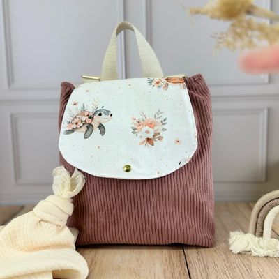Sac à dos d'enfant - Motifs Océan, Tortue, Baleine, Dauphin