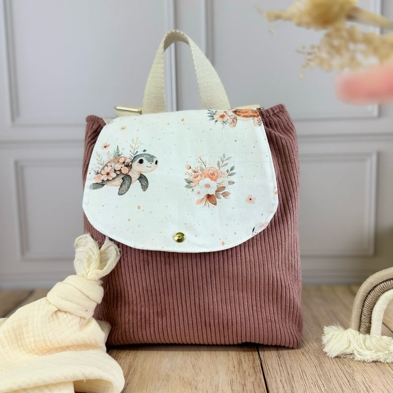 Sac à dos d'enfant - Motifs Océan, Tortue, Baleine, Dauphin