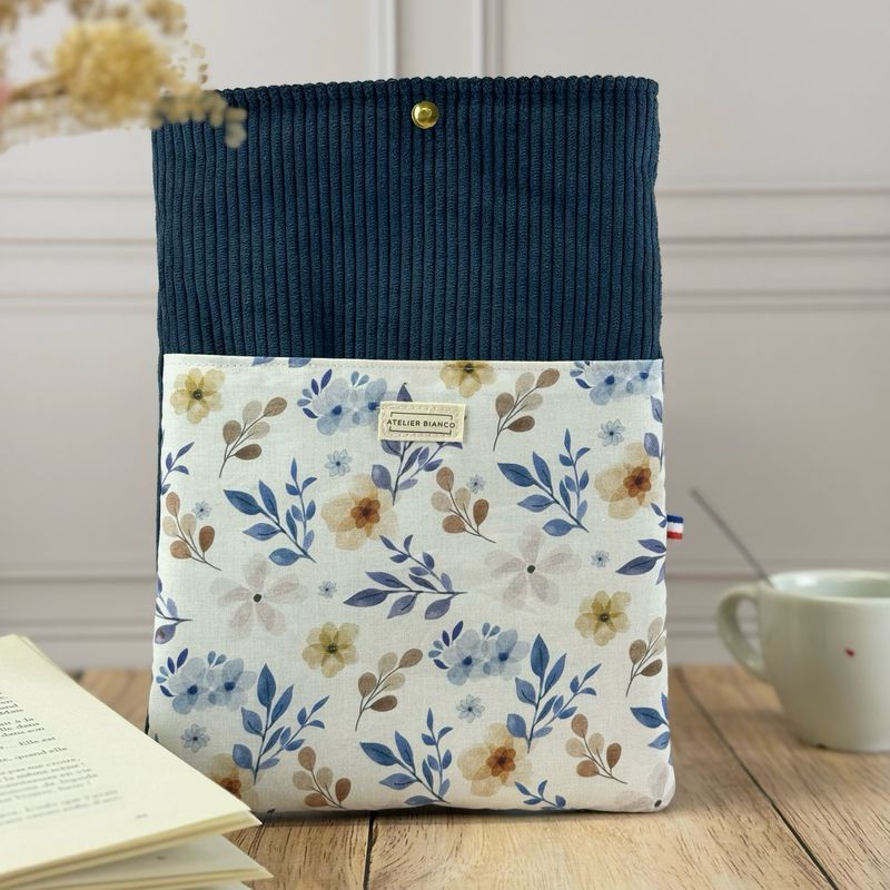 Pochette à livre – Velours côtelé & coton imprimé