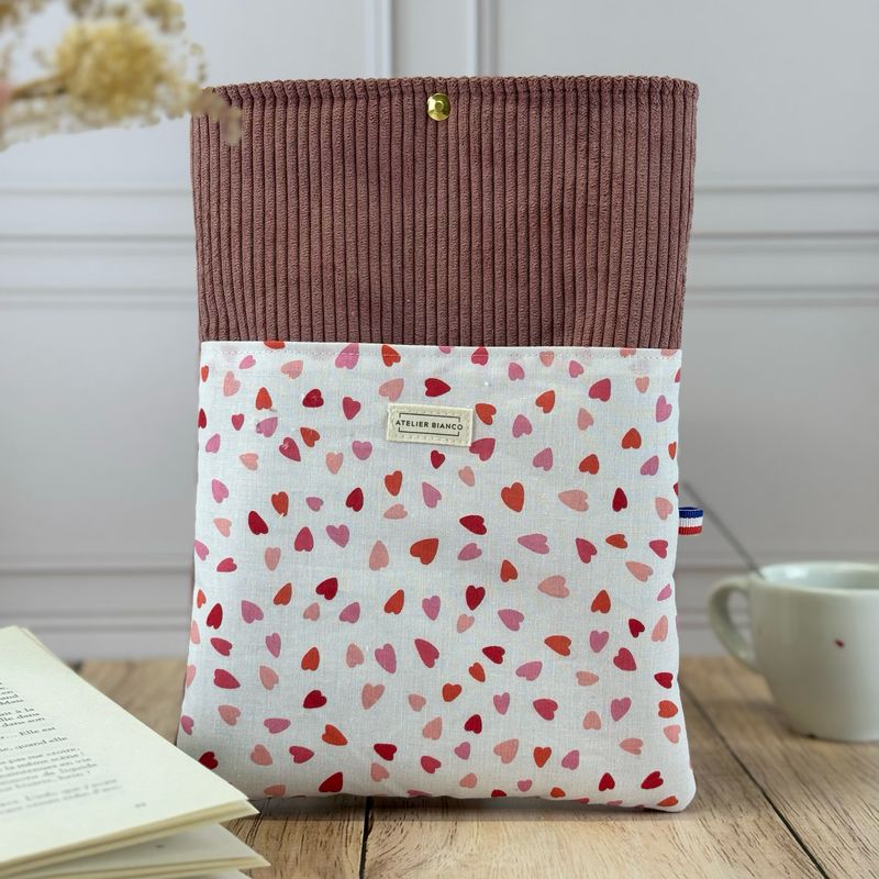 Pochette à livre – Velours côtelé & coton imprimé