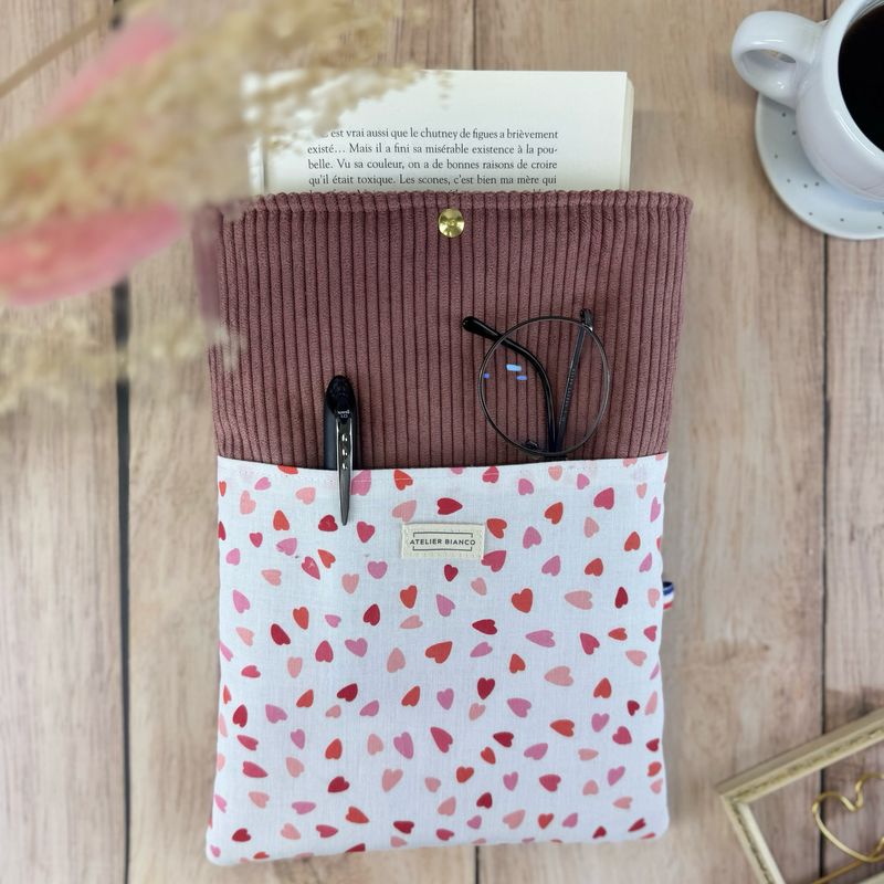 Pochette à livre – Velours côtelé & coton imprimé