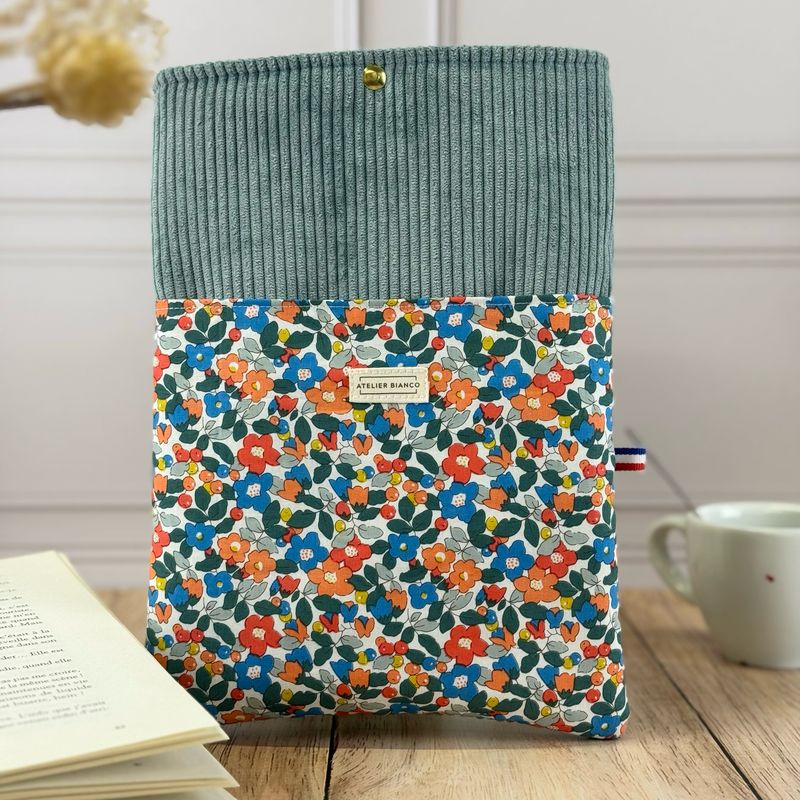 Pochette à livre – Velours côtelé & coton imprimé