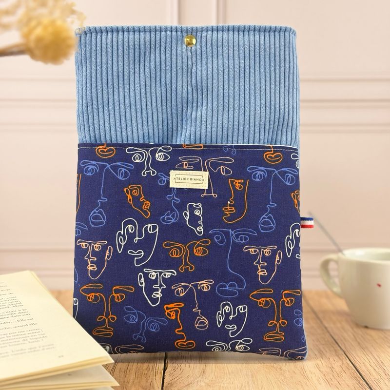 Pochette à livre – Velours côtelé & coton imprimé