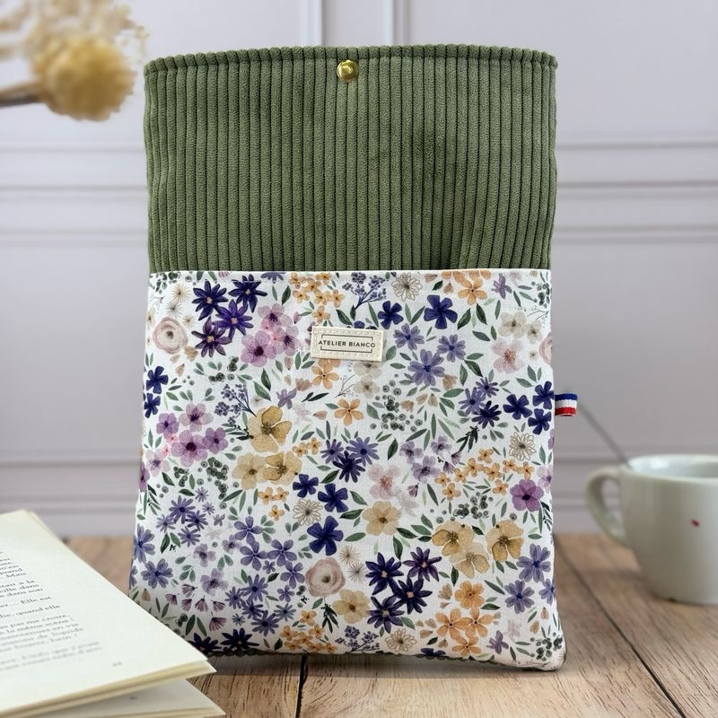 Pochette à livre – Velours côtelé & coton imprimé