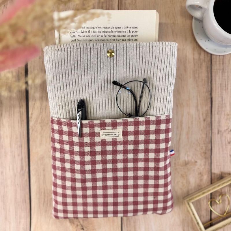 Pochette à livre – Velours côtelé & coton imprimé