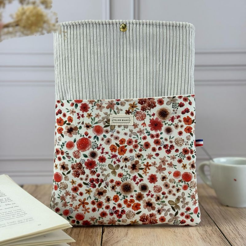 Pochette à livre – Velours côtelé & coton imprimé