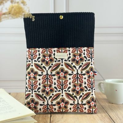 Pochette à livre – Velours côtelé & coton imprimé