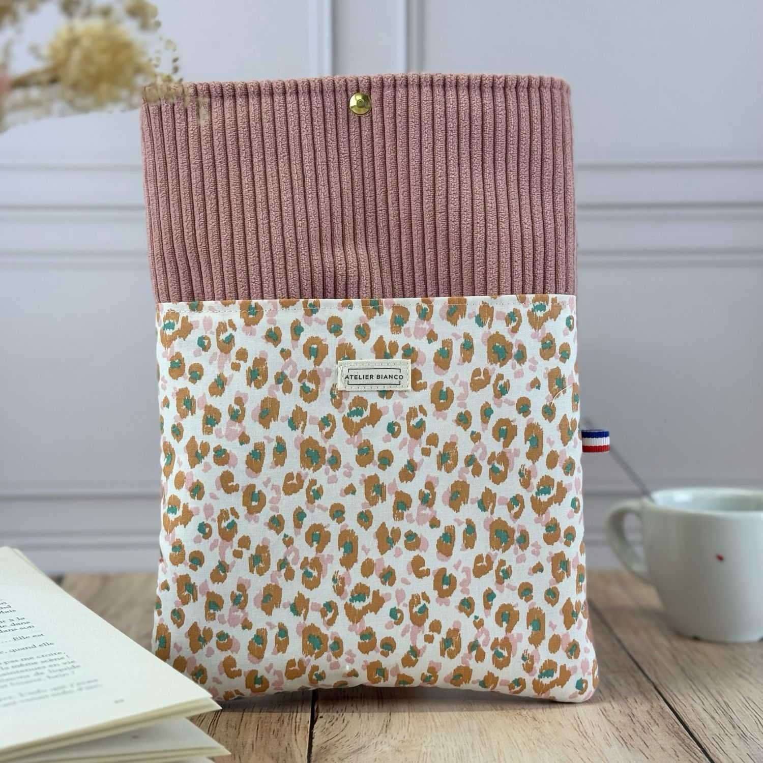 Pochette à livre – Velours côtelé & coton imprimé