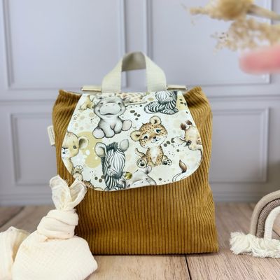 Sac à dos d'enfant  - Motifs Savane beige