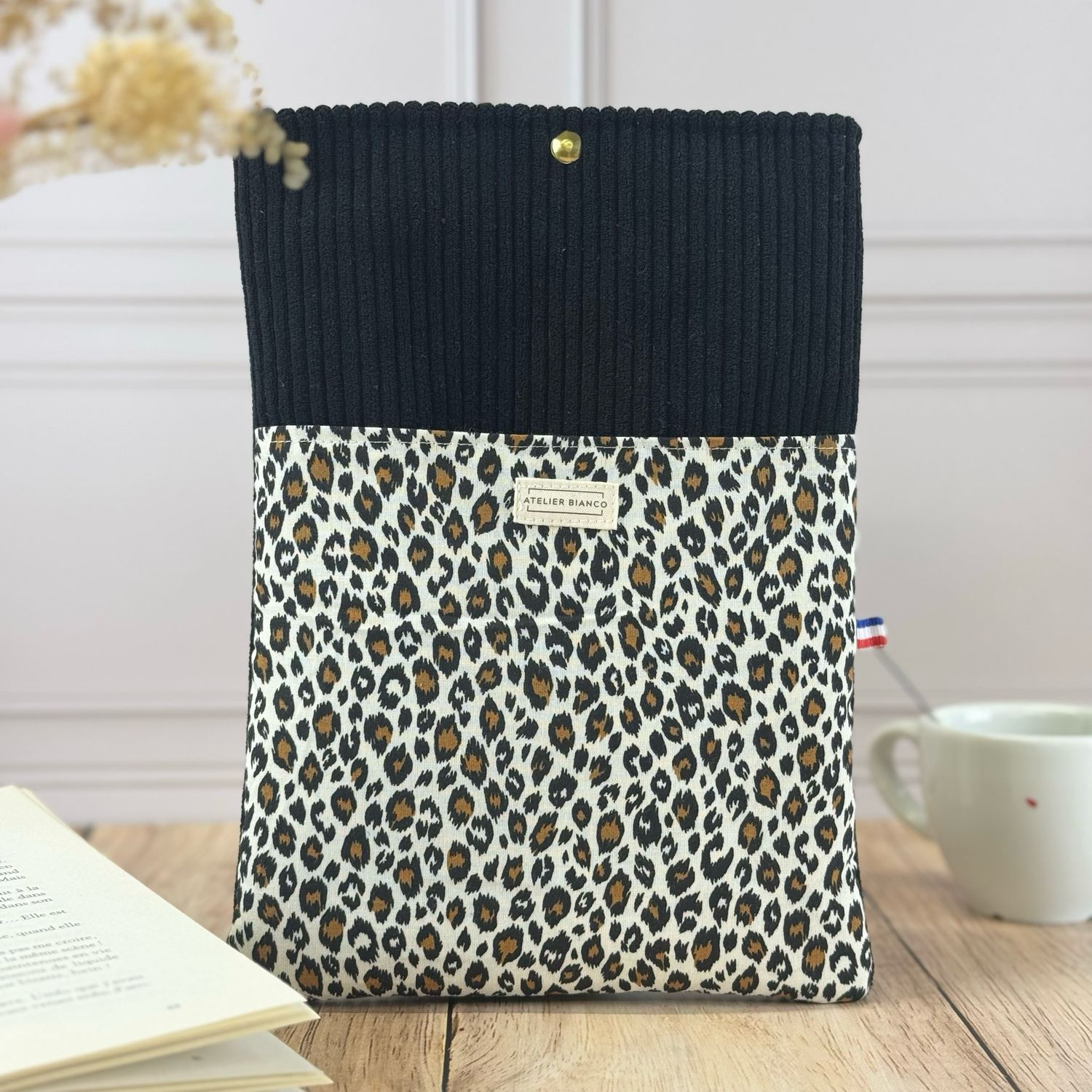 Pochette à livre – Velours côtelé & coton imprimé