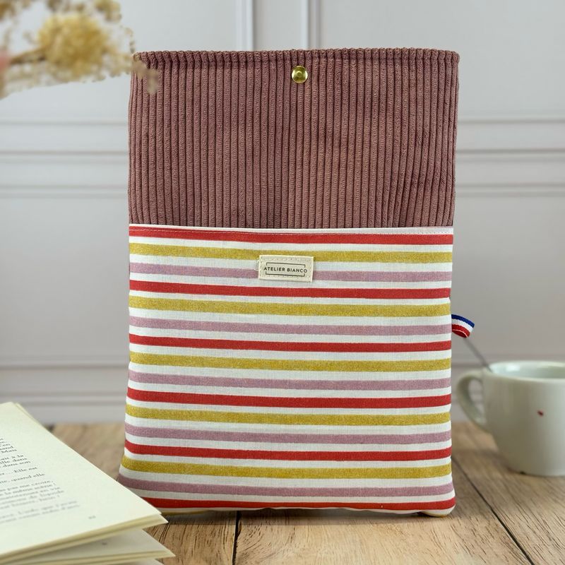 Pochette à livre – Velours côtelé & coton imprimé Pochette à livre – Velours côtelé & coton imprimé