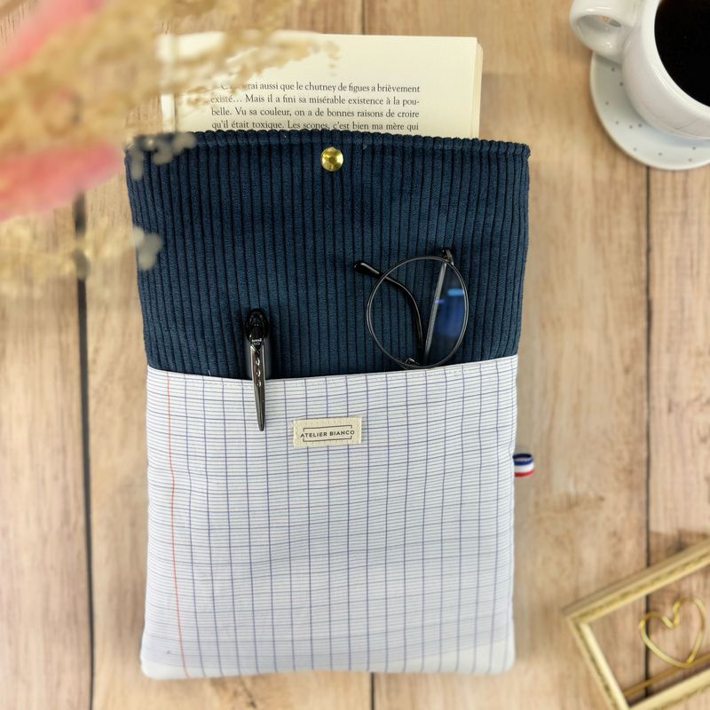Pochette à livre – Velours côtelé & coton imprimé