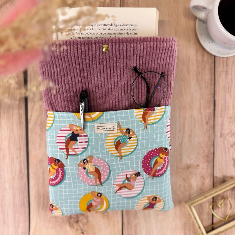 Pochette à livre – Velours côtelé & coton imprimé