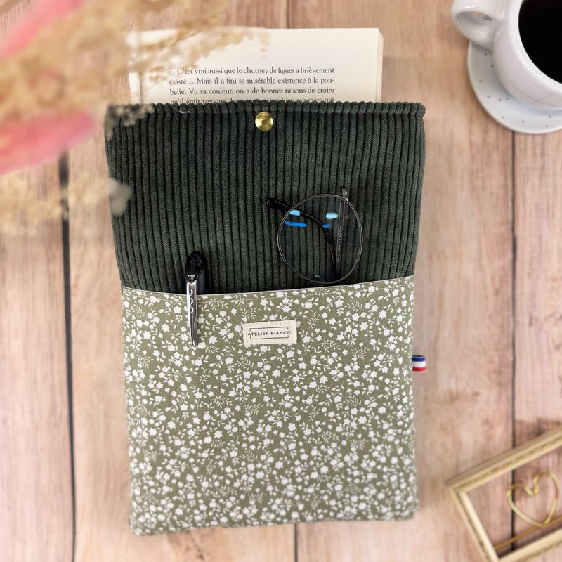 Pochette à livre – Velours côtelé & coton imprimé