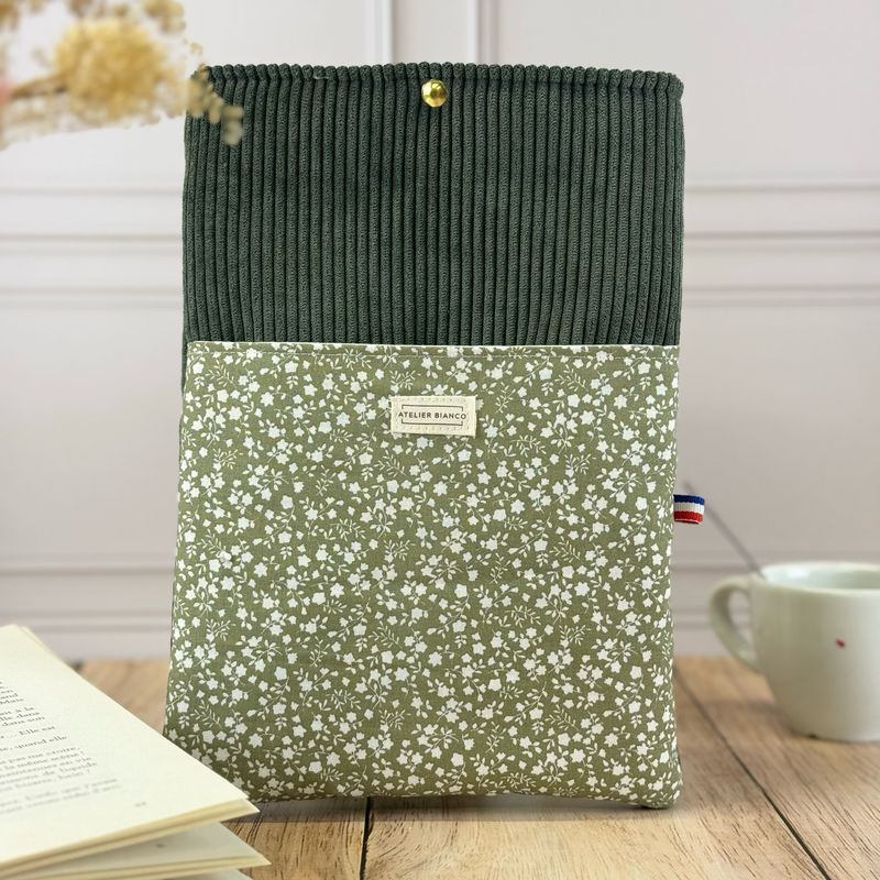 Pochette à livre – Velours côtelé & coton imprimé