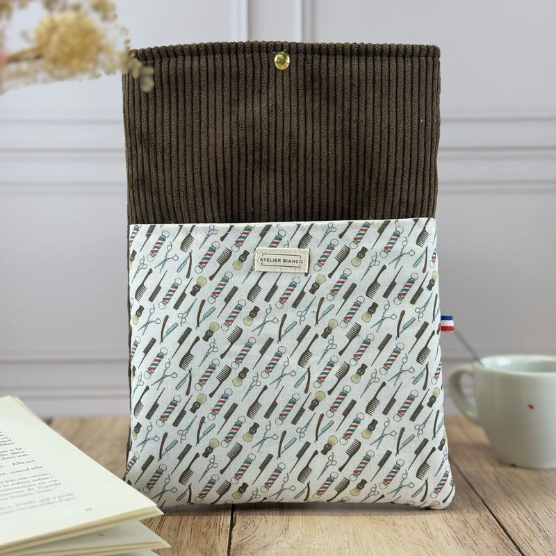 Pochette à livre – Velours côtelé & coton imprimé
