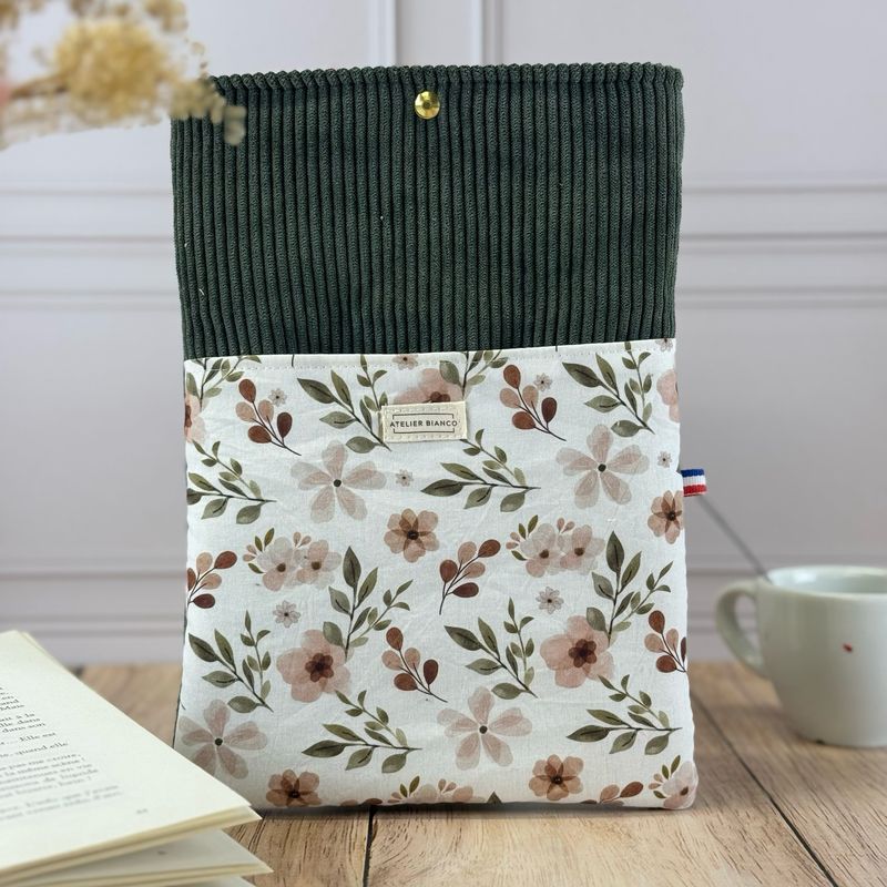Pochette à livre – Velours côtelé & coton imprimé