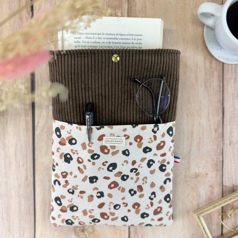Pochette à livre – Velours côtelé & coton imprimé