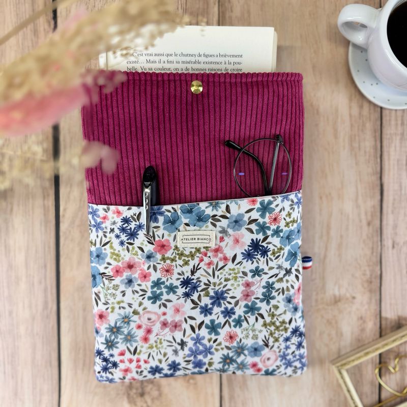 Pochette à livre – Velours côtelé & coton imprimé