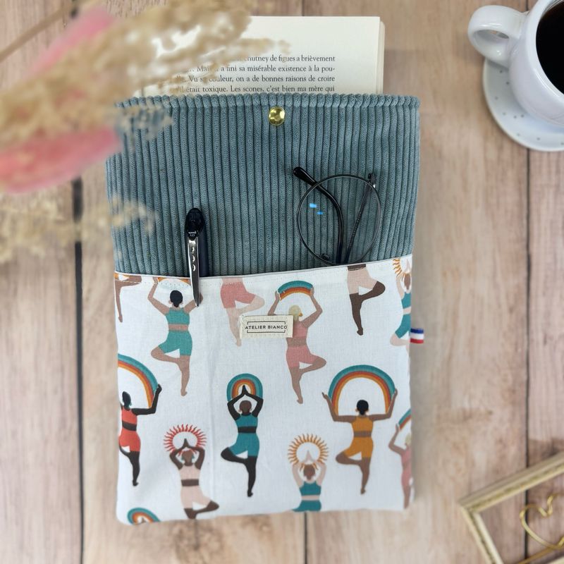 Pochette à livre – Velours côtelé & coton imprimé