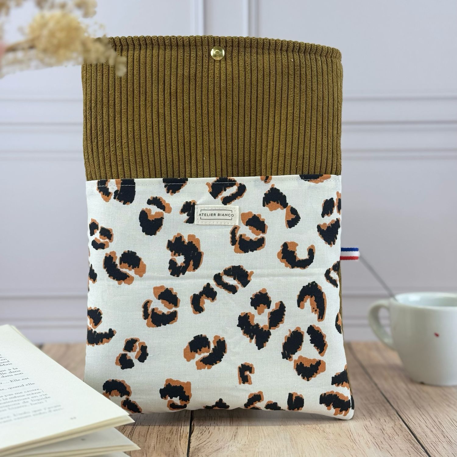 Pochette à livre – Velours côtelé & coton imprimé