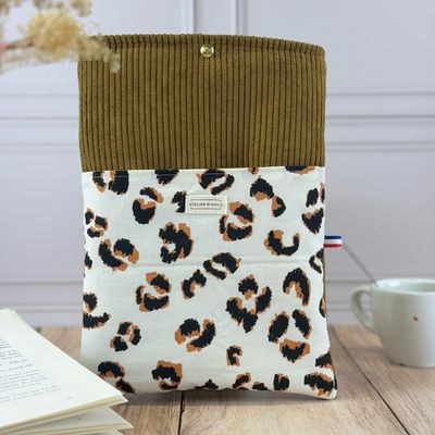 Pochette à livre – Velours côtelé & coton imprimé