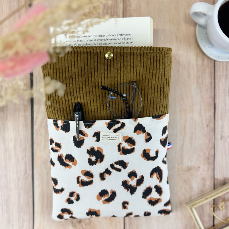 Pochette à livre – Velours côtelé & coton imprimé