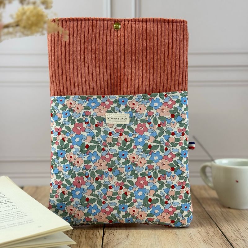 Pochette à livre – Velours côtelé & coton imprimé