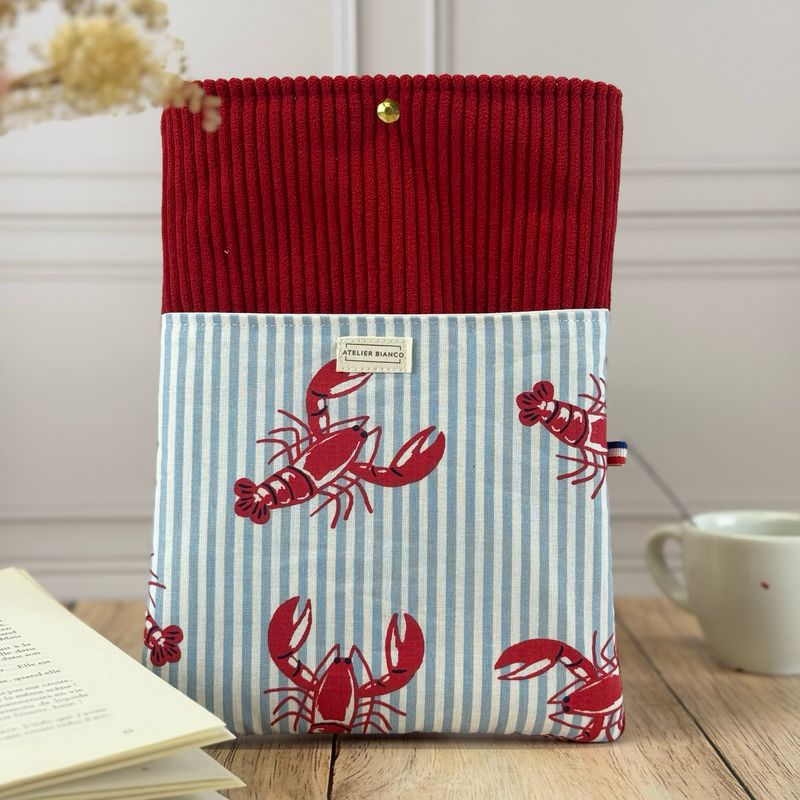 Pochette à livre – Velours côtelé & coton imprimé