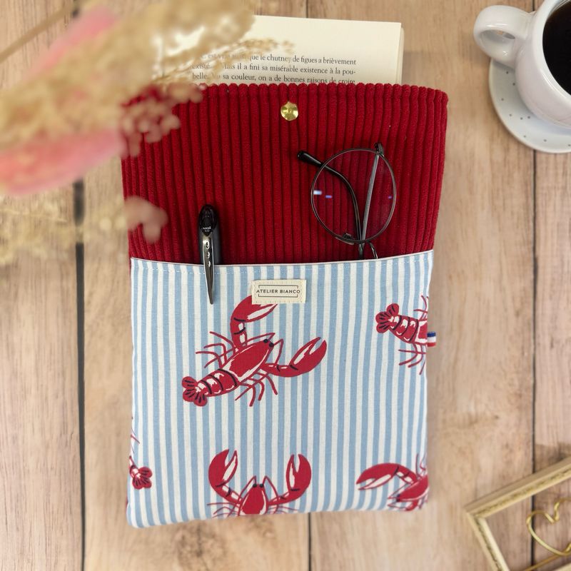 Pochette à livre – Velours côtelé & coton imprimé