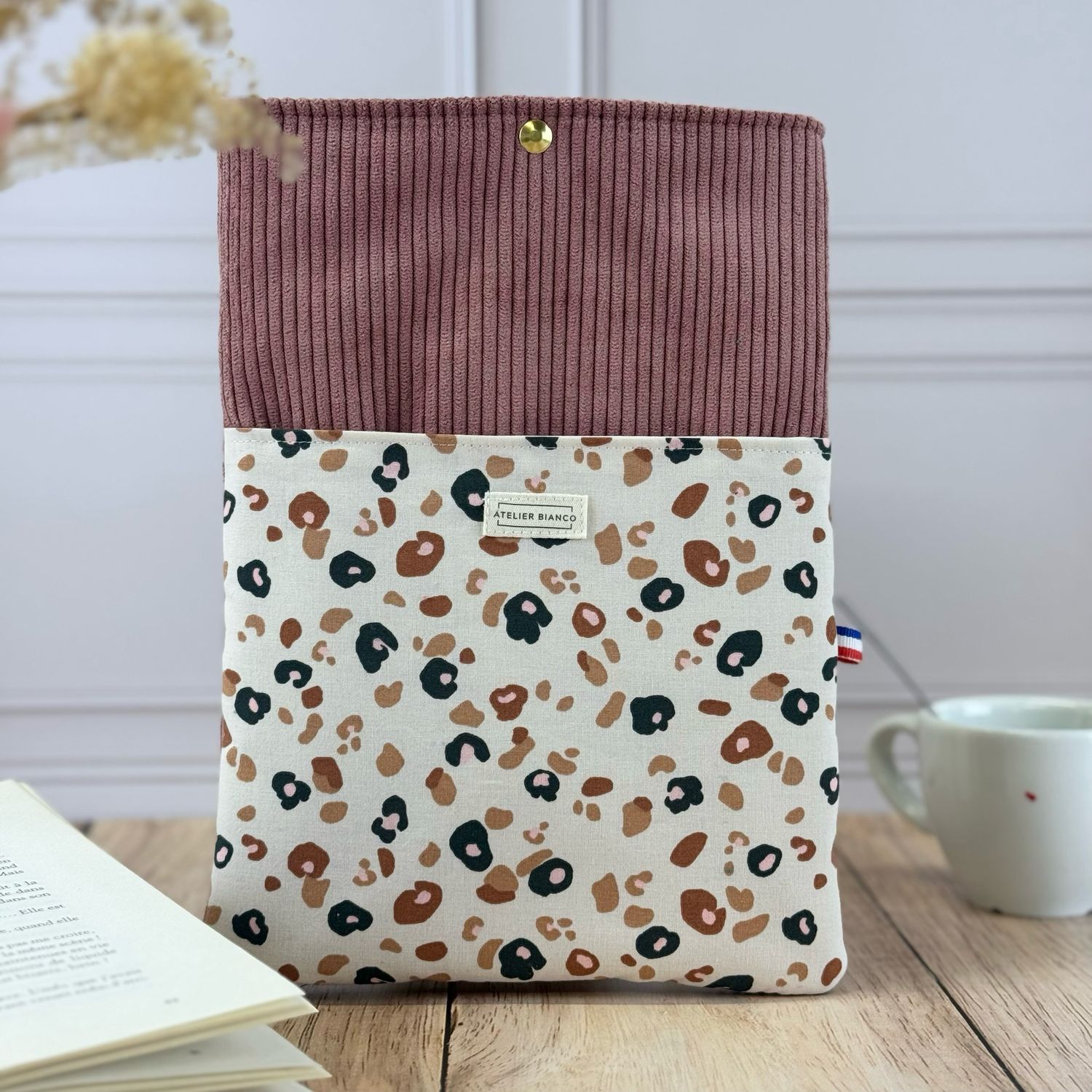 Pochette à livre – Velours côtelé & coton imprimé