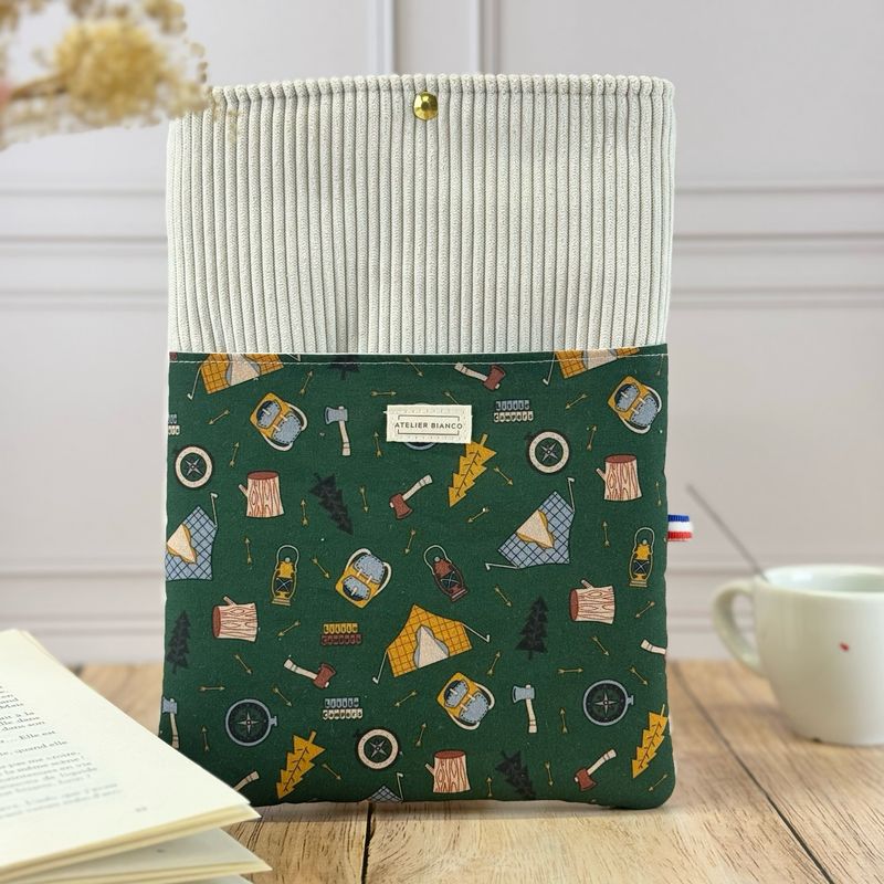 Pochette à livre – Velours côtelé & coton imprimé