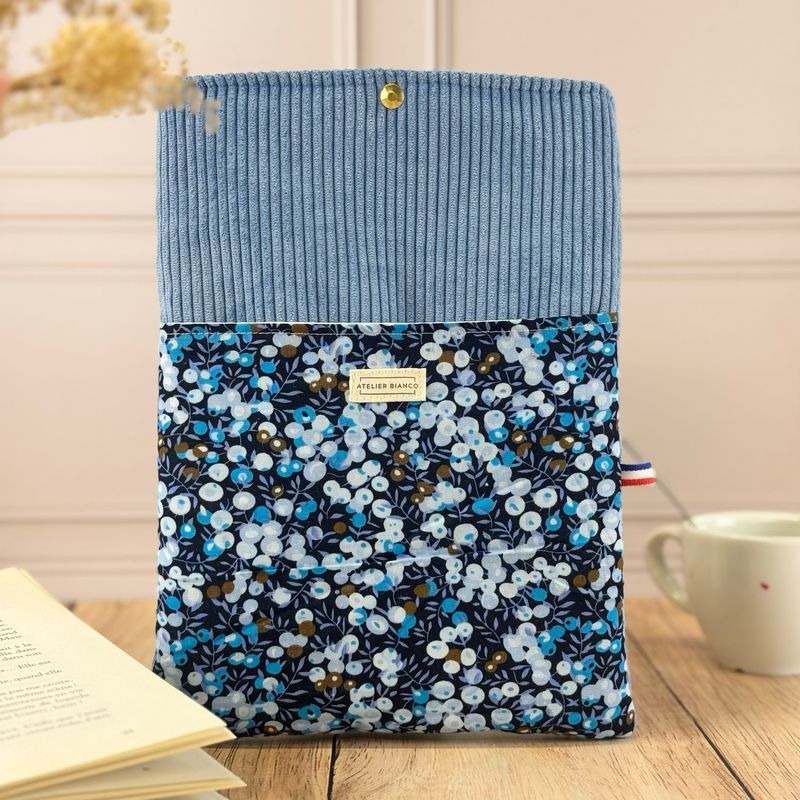 Pochette à livre – Velours côtelé & coton imprimé
