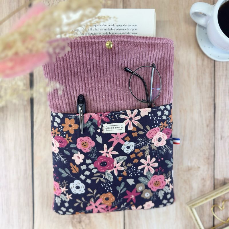 Pochette à livre – Velours côtelé & coton imprimé