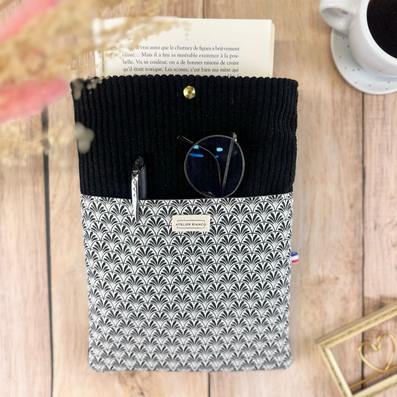 Pochette à livre – Velours côtelé & coton imprimé