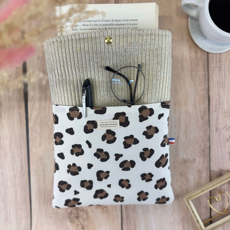 Pochette à livre – Velours côtelé & coton imprimé