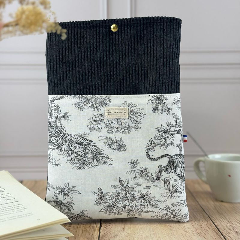 Pochette à livre – Velours côtelé & coton imprimé