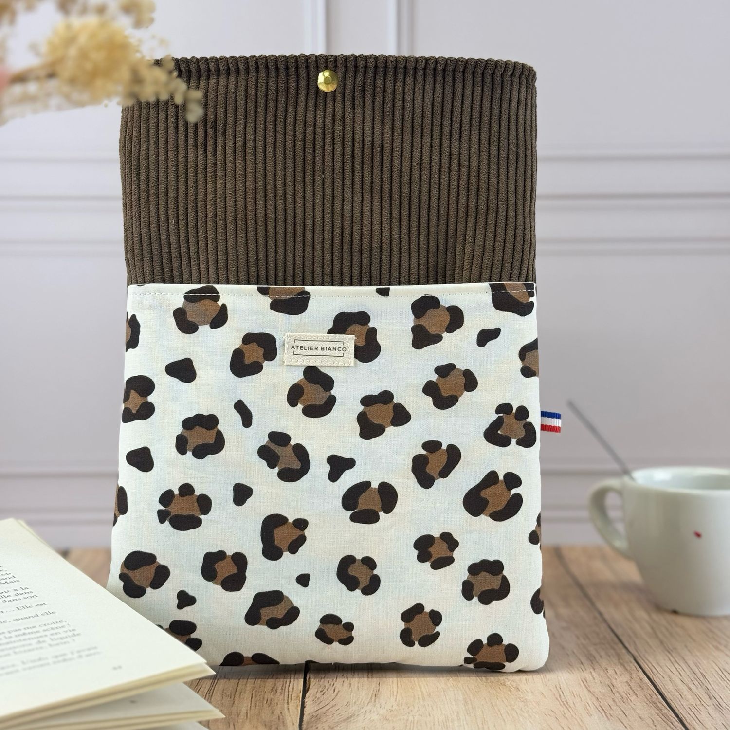 Pochette à livre – Velours côtelé & coton imprimé