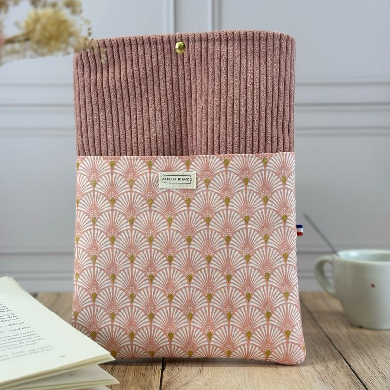 Pochette à livre – Velours côtelé & coton imprimé